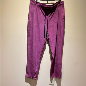 Natori Magenta Velure Lounge Pants with Drawstring size L